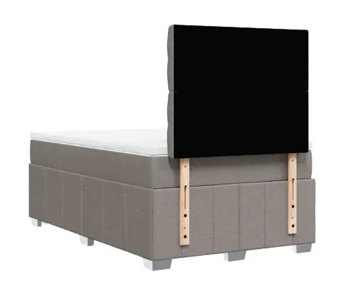 Atsperu Gulta Ar Matraci, Pelēkbrūns Audums, 120X190 Cm Vidaxl