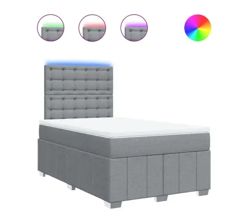 Atsperu Gulta Ar Matraci, Gaiši Pelēka Audums, 120X190 Cm Vidaxl