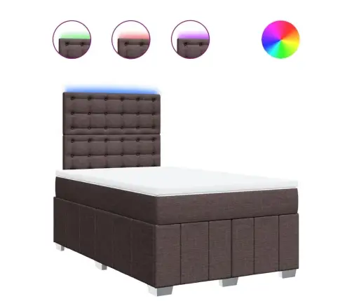 Atsperu Gulta Ar Matraci, Tumši Brūns Audums, 120X190 Cm Vidaxl