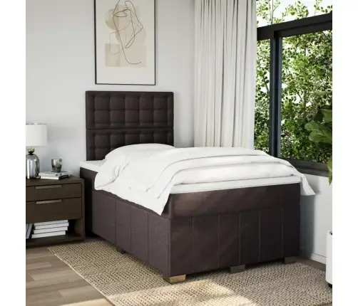 Atsperu Gulta Ar Matraci, Tumši Brūns Audums, 120X190 Cm Vidaxl