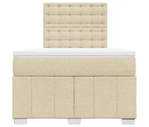 Lova Su Spyruoklėmis Ir Čiužiniu, Kreminė, 120X190cm Audinys