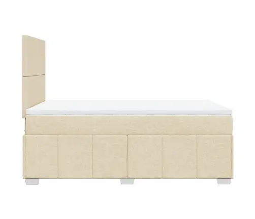 Lova Su Spyruoklėmis Ir Čiužiniu, Kreminė, 120X200 cm Audinys Lova Su Spyruoklėmis Ir Čiužiniu, Kreminė, 120X200 cm Audinys