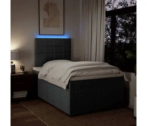 Atsperu Gulta Ar Matraci, Tumši Pelēka Audums, 120X200Cm Vidaxl