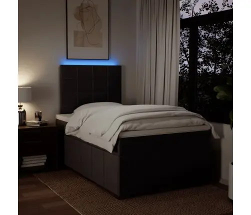 Atsperu Gultas Rāmis Ar Matraci, Tumši Brūna, 120X200Cm, Audums Vidaxl