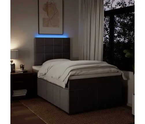 Atsperu Gultas Rāmis Ar Matraci, Pelēkbrūns, 120X200 Cm, Audums Vidaxl