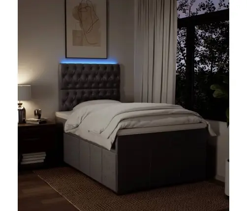 Atsperu Gulta Ar Matraci, Tumši Pelēka Audums, 120X200Cm Vidaxl