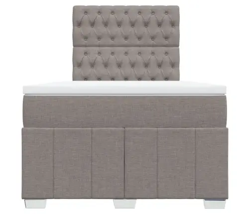 Atsperu Gultas Rāmis Ar Matraci, Pelēkbrūns, 120X200 Cm, Audums Vidaxl