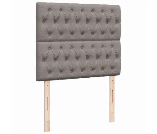 Atsperu Gultas Rāmis Ar Matraci, Pelēkbrūns, 120X200 Cm, Audums Vidaxl