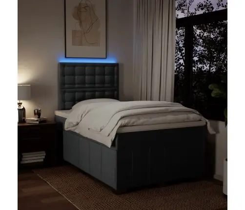 Atsperu Gulta Ar Matraci, Tumši Pelēka Audums, 120X200Cm Vidaxl