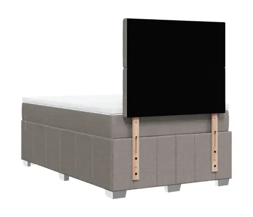 Atsperu Gultas Rāmis Ar Matraci, Pelēkbrūns, 120X200 Cm, Audums Vidaxl