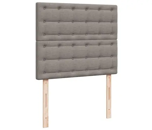 Atsperu Gultas Rāmis Ar Matraci, Pelēkbrūns, 120X200 Cm, Audums Vidaxl