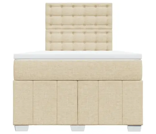 Atsperu Gultas Rāmis Ar Matraci, Krēmkrāsas, 120X200 Cm, Audums Vidaxl Atsperu Gultas Rāmis Ar Matraci, Krēmkrāsas, 120X200 Cm, Audums Vidaxl