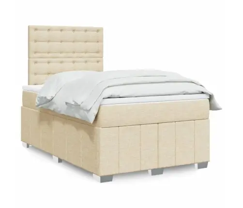 Atsperu Gultas Rāmis Ar Matraci, Krēmkrāsas, 120X200 Cm, Audums Vidaxl Atsperu Gultas Rāmis Ar Matraci, Krēmkrāsas, 120X200 Cm, Audums Vidaxl