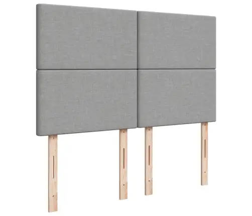 Atsperu Gulta Ar Matraci, Gaiši Pelēka Audums, 140X190 Cm Vidaxl