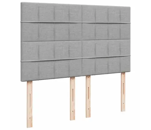 Atsperu Gulta Ar Matraci, Gaiši Pelēka Audums, 140X190 Cm Vidaxl