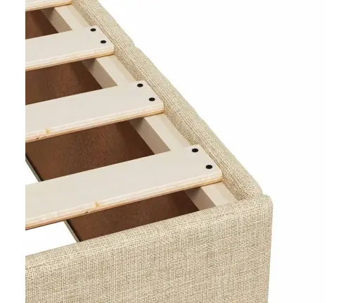 Atsperu Gulta Ar Matraci, Krēmkrāsas Audums, 140X190 Cm Vidaxl Atsperu Gulta Ar Matraci, Krēmkrāsas Audums, 140X190 Cm Vidaxl