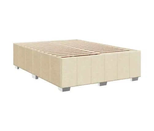 Atsperu Gulta Ar Matraci, Krēmkrāsas Audums, 140X190 Cm Vidaxl Atsperu Gulta Ar Matraci, Krēmkrāsas Audums, 140X190 Cm Vidaxl