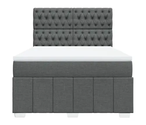 Atsperu Gulta Ar Matraci, Tumši Pelēka Audums, 140X190 Cm Vidaxl