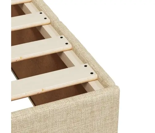 Atsperu Gulta Ar Matraci, Krēmkrāsas Audums, 140X190 Cm Vidaxl