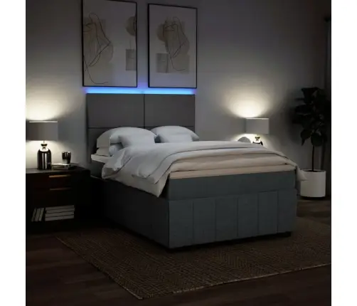 Lova Su Spyruoklėmis/Čiužiniu,Tamsiai Pilka, 140X200cm Audinys