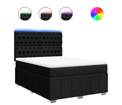 Kontinentaalvoodi Madratsiga, Must, 140X200 cm Kangas