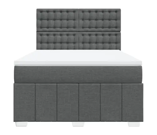 Lova Su Spyruoklėmis/Čiužiniu,Tamsiai Pilka, 140X200cm Audinys