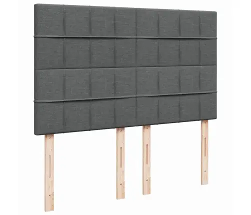 Atsperu Gulta Ar Matraci, Tumši Pelēks, 160X200 Cm, Audums Vidaxl