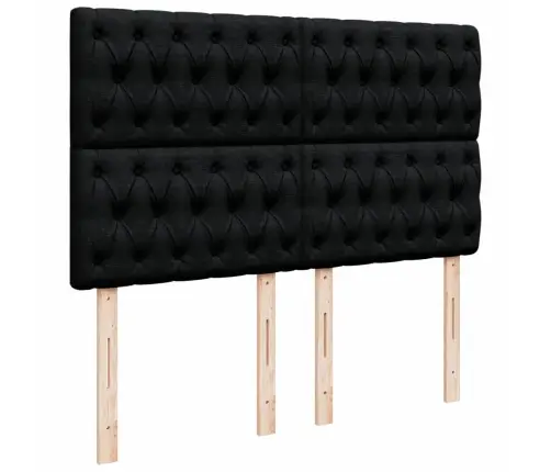 Atsperu Gulta Ar Matraci, Melns, 160X200 Cm, Audums Vidaxl