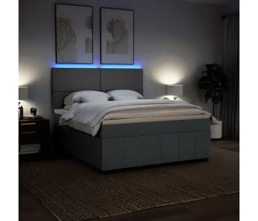 Kontinentaalvoodi Madratsiga, Tumehall, 180X200 cm Kangas