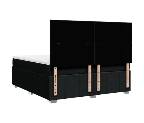 Atsperu Gulta Ar Matraci, Melns, 180X200 Cm, Audums Vidaxl