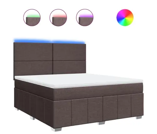 Atsperu Gulta Ar Matraci, Tumši Brūns, 180X200 Cm, Audums Vidaxl