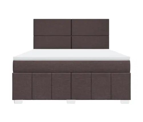 Atsperu Gulta Ar Matraci, Tumši Brūns, 180X200 Cm, Audums Vidaxl