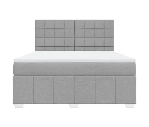 Atsperu Gulta Ar Matraci, Gaiši Pelēka Audums, 180X200 Cm Vidaxl