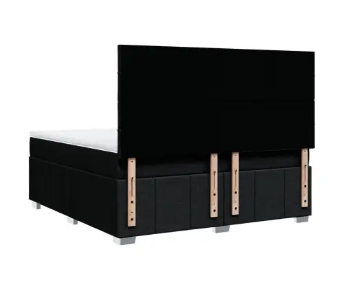 Atsperu Gulta Ar Matraci, Melns, 180X200 Cm, Audums Vidaxl