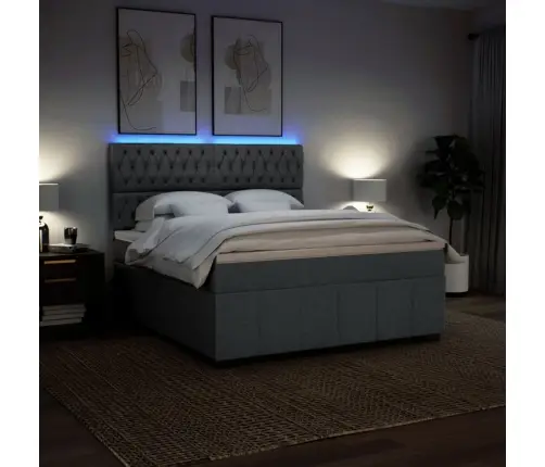 Kontinentaalvoodi Madratsiga, Tumehall, 180X200 cm Kangas