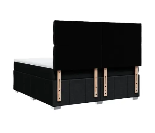 Lova Su Spyruoklėmis Ir Čiužiniu, Juoda, 180X200 cm Audinys