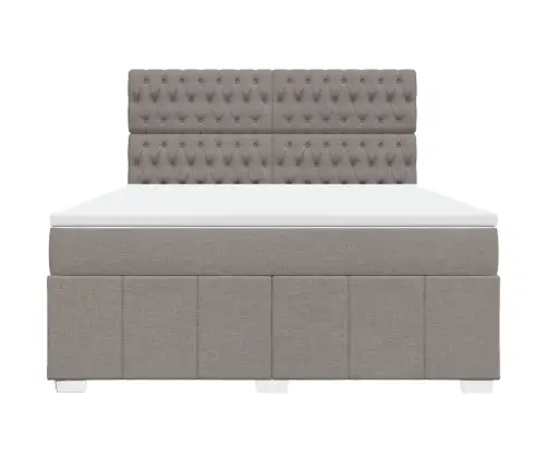 Atsperu Gulta Ar Matraci, Pelēkbrūns, 180X200 Cm, Audums Vidaxl