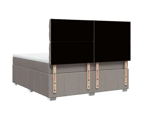 Atsperu Gulta Ar Matraci, Pelēkbrūns, 180X200 Cm, Audums Vidaxl