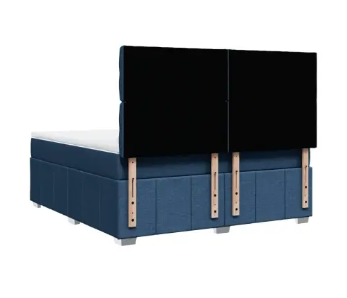 Atsperu Gulta Ar Matraci, Zils, 180X200 Cm, Audums Vidaxl