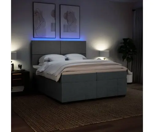 Kontinentaalvoodi Madratsiga, Tumehall, 200X200 cm Kangas