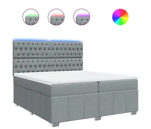 Kontinentaalvoodi Madratsiga, Helehall, 200X200 cm Kangas