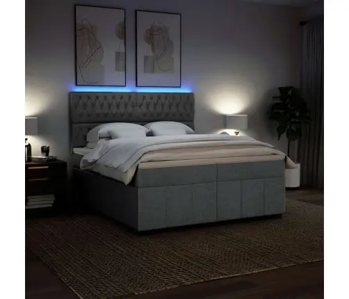 Kontinentaalvoodi Madratsiga, Helehall, 200X200 cm Kangas