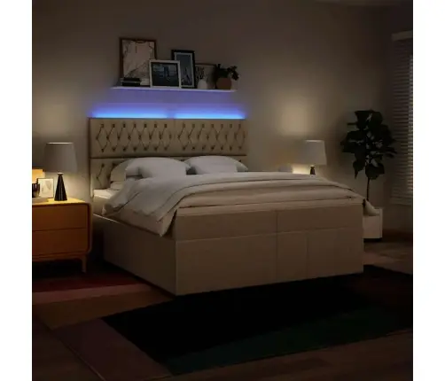 Kontinentaalvoodi Madratsiga, Kreemjas, 200X200 cm Kangas