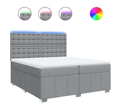 Kontinentaalvoodi Madratsiga, Helehall, 200X200 cm Kangas