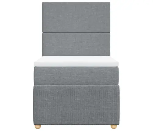 Lova Su Spyruoklėmis Ir Čiužiniu, Pilka, 80X200cm Audinys