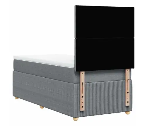 Lova Su Spyruoklėmis Ir Čiužiniu, Pilka, 80X200cm Audinys