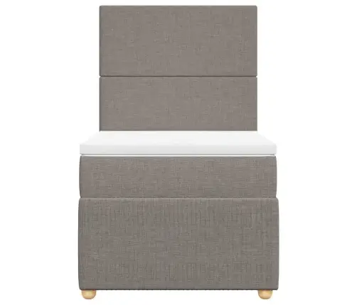 Atsperu Gultas Rāmis Ar Matraci, Pelēkbrūns, 80X200 Cm, Audums Vidaxl