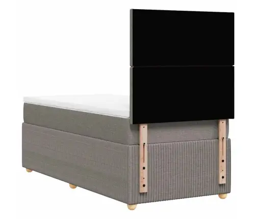 Atsperu Gultas Rāmis Ar Matraci, Pelēkbrūns, 80X200 Cm, Audums Vidaxl