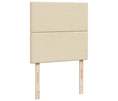 Atsperu Gultas Rāmis Ar Matraci, Krēmkrāsas, 80X200 Cm, Audums Vidaxl