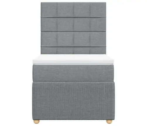 Atsperu Gultas Rāmis Ar Matraci, Gaiši Pelēka Audums, 80X200 Cm Vidaxl